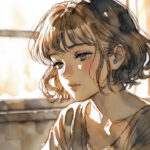 Person sitting near window in emotional reflective mood