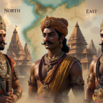 Illustration of Early Medieval India showing Pratihara, Pala, and Rashtrakuta empires during the Tripartite Struggle period (700–1200 CE).