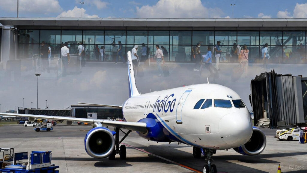 IndiGo aircraft grounded at airport due to flight cancellations