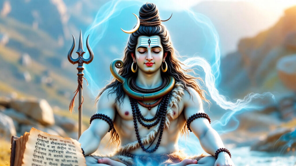 श्री रुद्राष्टकम पाठ और भगवान शिव की दिव्य छवि