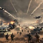 War scene representing rising military tension between Iran and the United States in the Middle East