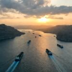 Oil tankers passing through the Strait of Hormuz, the world’s most critical oil shipping route.